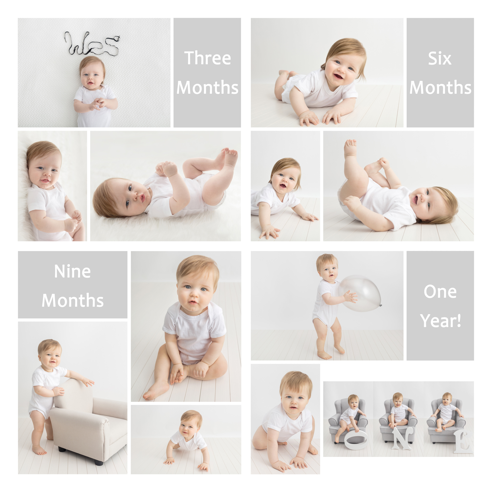 Baby's 1st year baby Milestone Sessions