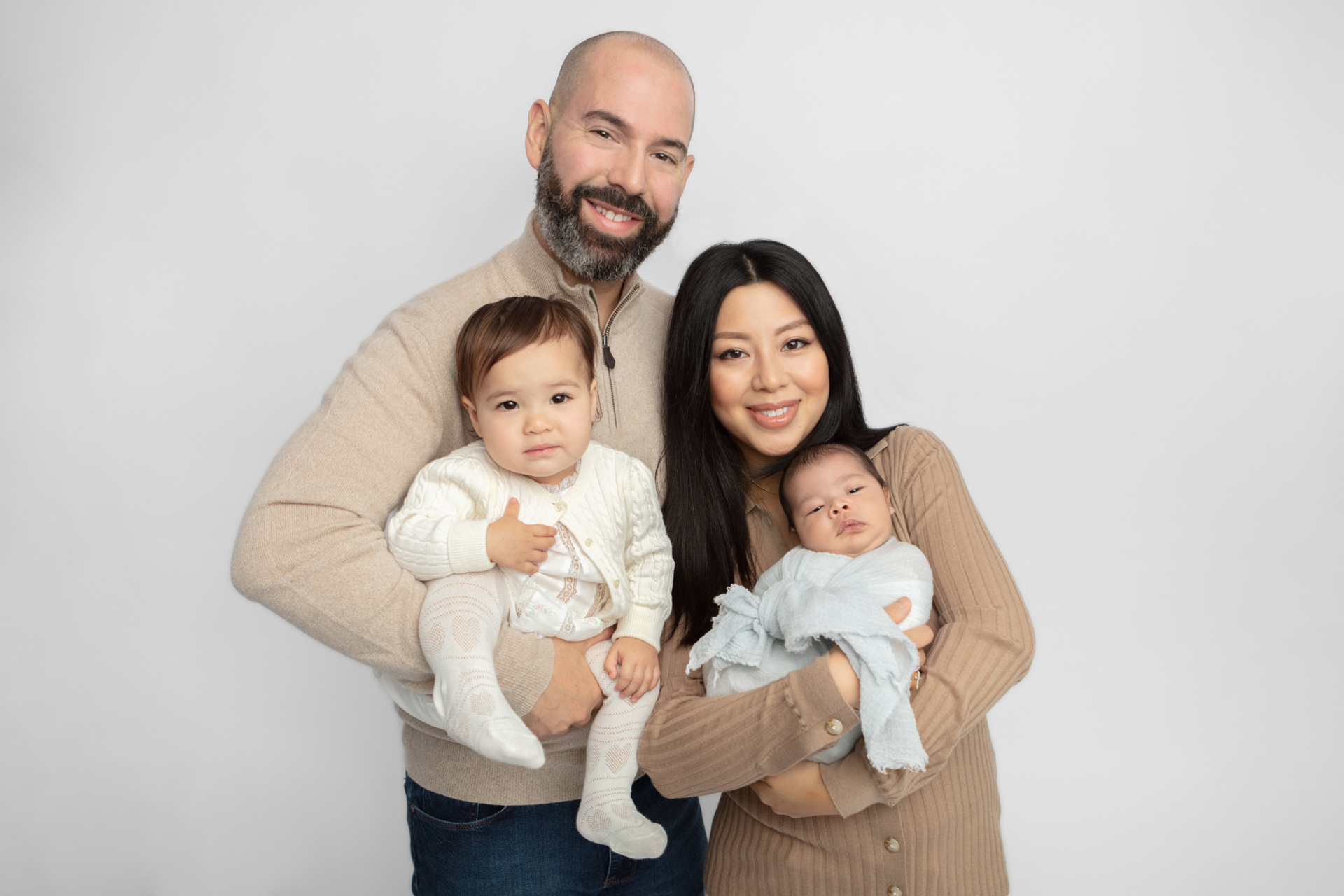 studio newborn family photos; Connecticut family photographer