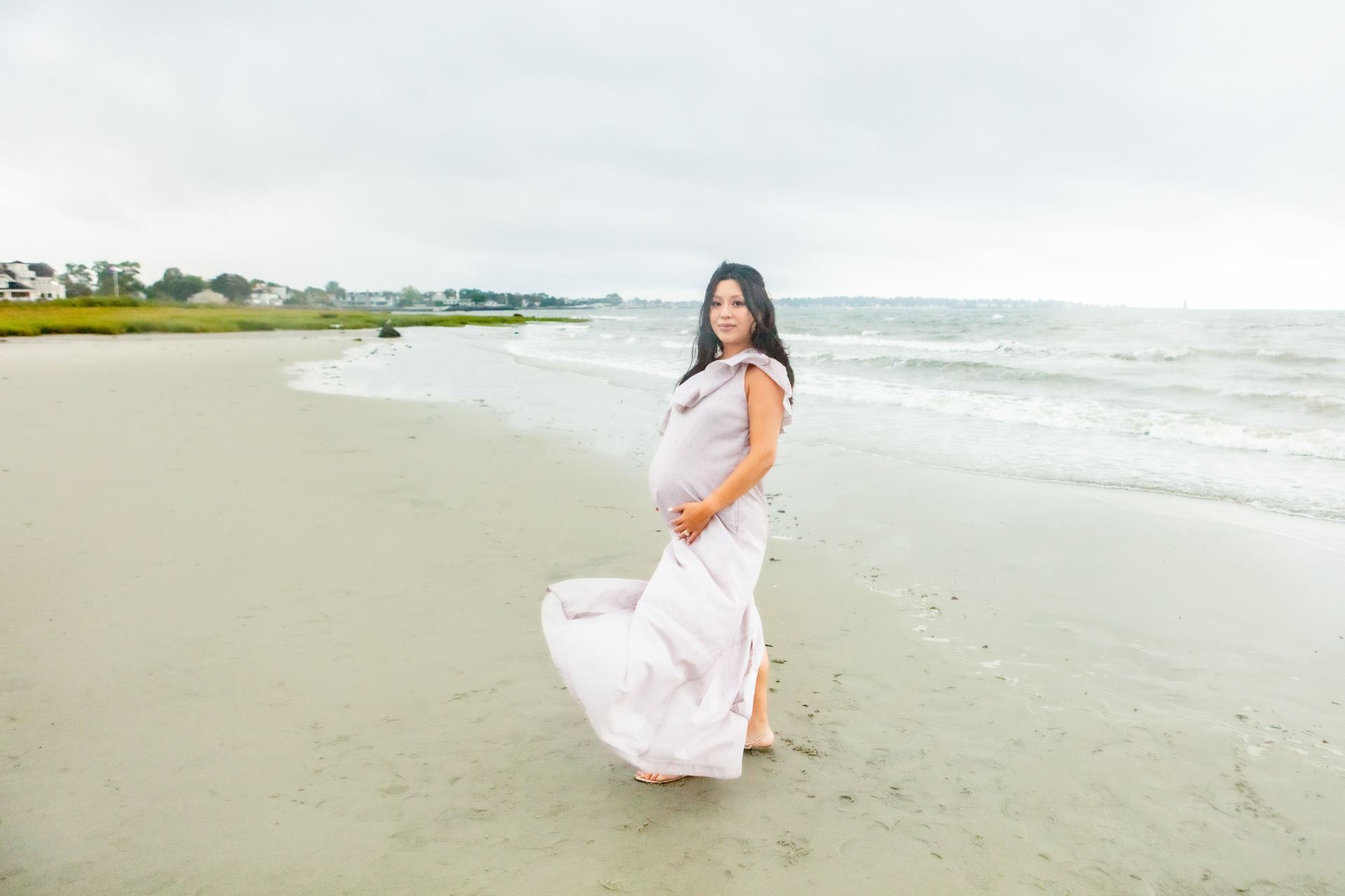 beach maternity portrait photographer Connecticut